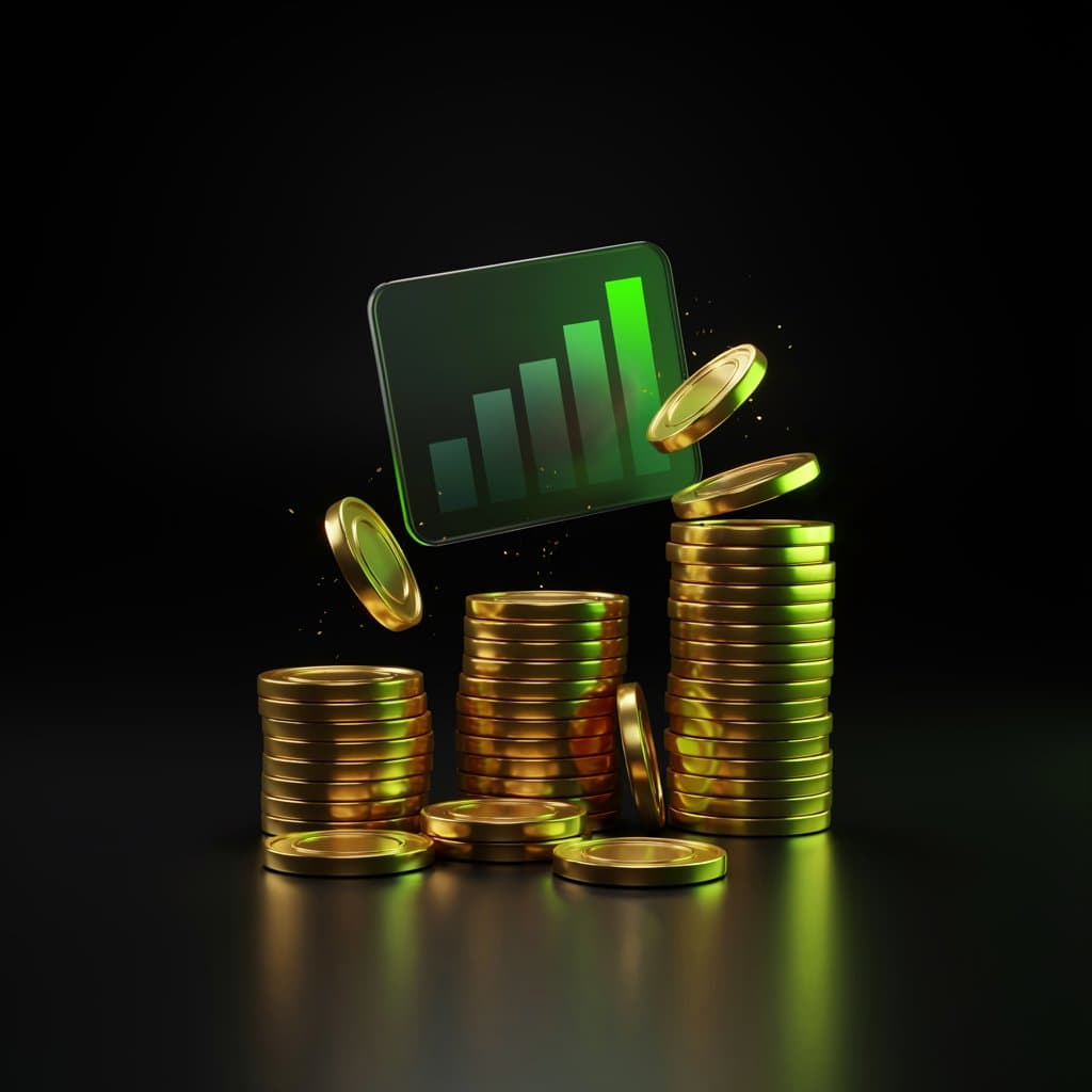 how much can you make sweepstakes farming: gold coin stacks showing realistic monthly earnings tiers